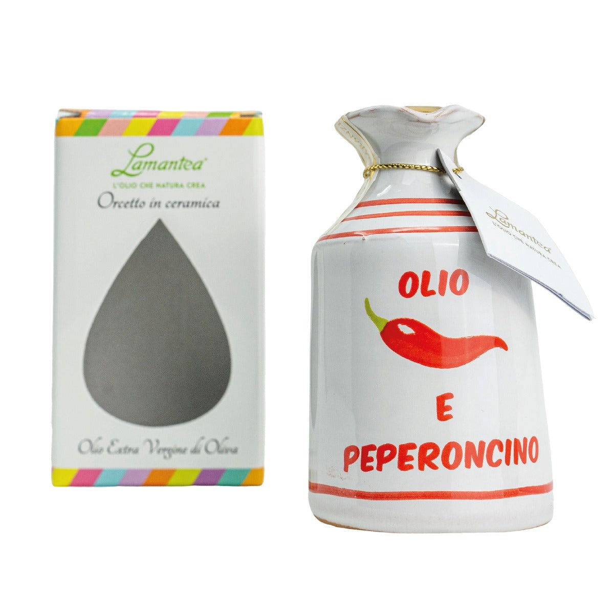 Lamantea Oliven Öl (extra virgin) im Keramikgefäß 100ml - Chilischote - Trueffelfreunde