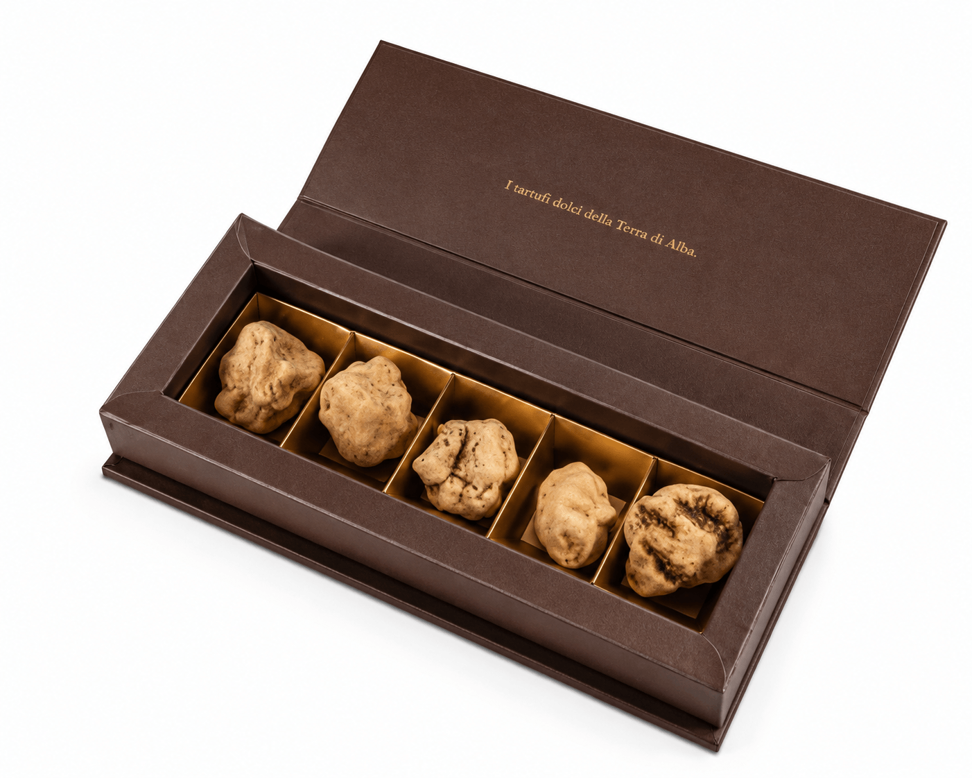 Weiße Schokoladen-Trüffel Selection – 5 Trüffel in der Luxus-Geschenkbox