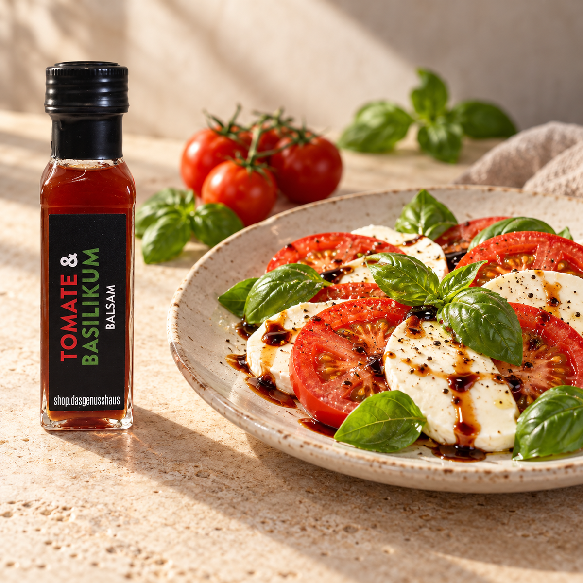 Tomate & Basilikum Balsam Essigzubereitung Premium – 100 ml
