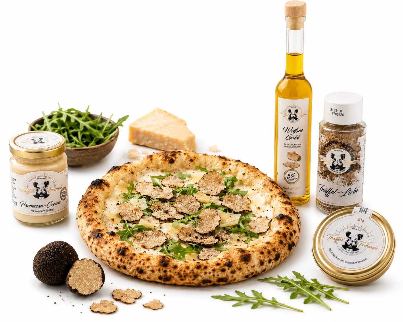 Trüffelfreunde – Trüffel-Pizza Set "Bianca" – Alles für die perfekte Trüffelpizza zuhause