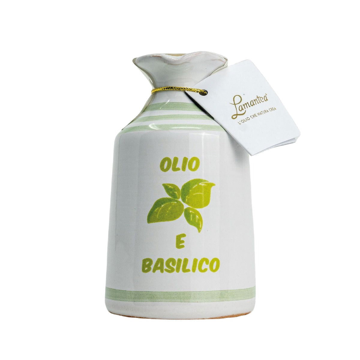 Lamantea Oliven Öl (extra virgin) im Keramikgefäß 100ml - Basilikum - Trueffelfreunde