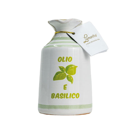 Lamantea Oliven Öl (extra virgin) im Keramikgefäß 100ml - Basilikum - Trueffelfreunde