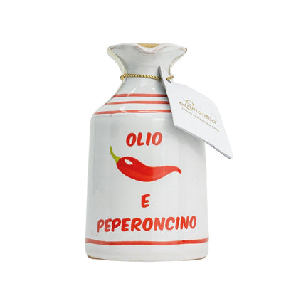 Lamantea Oliven Öl (extra virgin) im Keramikgefäß 100ml - Chilischote - Trueffelfreunde