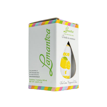 Lamantea Oliven Öl (extra virgin) im Keramikgefäß 100ml - Zitrone - Trueffelfreunde