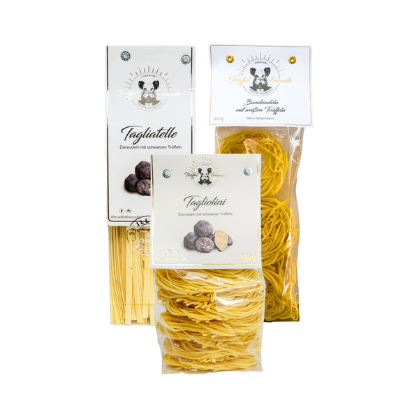 Trüffelfreunde – Pasta Trio: Bandnudeln, Tagliatelle & Tagliolini mit Trüffel
