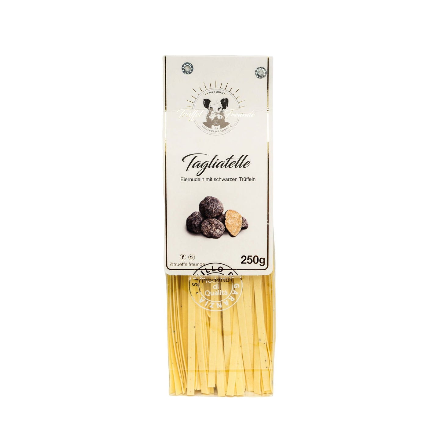 Tagliatelle Eiernudeln mit schwarzen Trüffeln - Trueffelfreunde