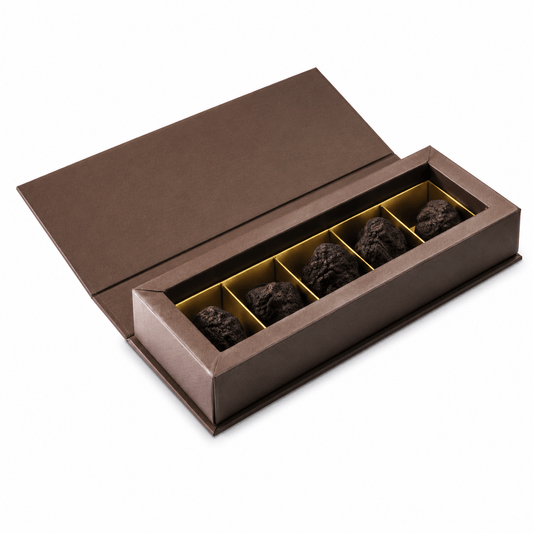 Schwarze Schokoladen-Trüffel Selection – 5 Trüffel in der Luxus-Geschenkbox